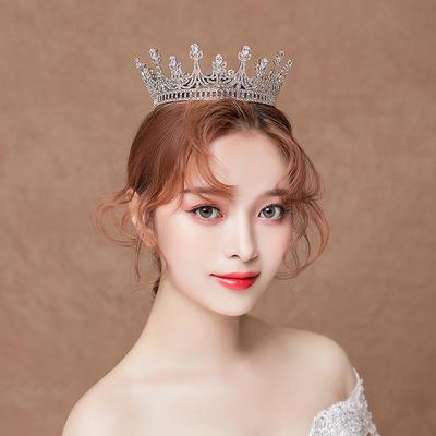 Baroque Round Small Crown Hairpin Hairband Full Circle Crown Bridal Headdress Hair Accessories Decoration