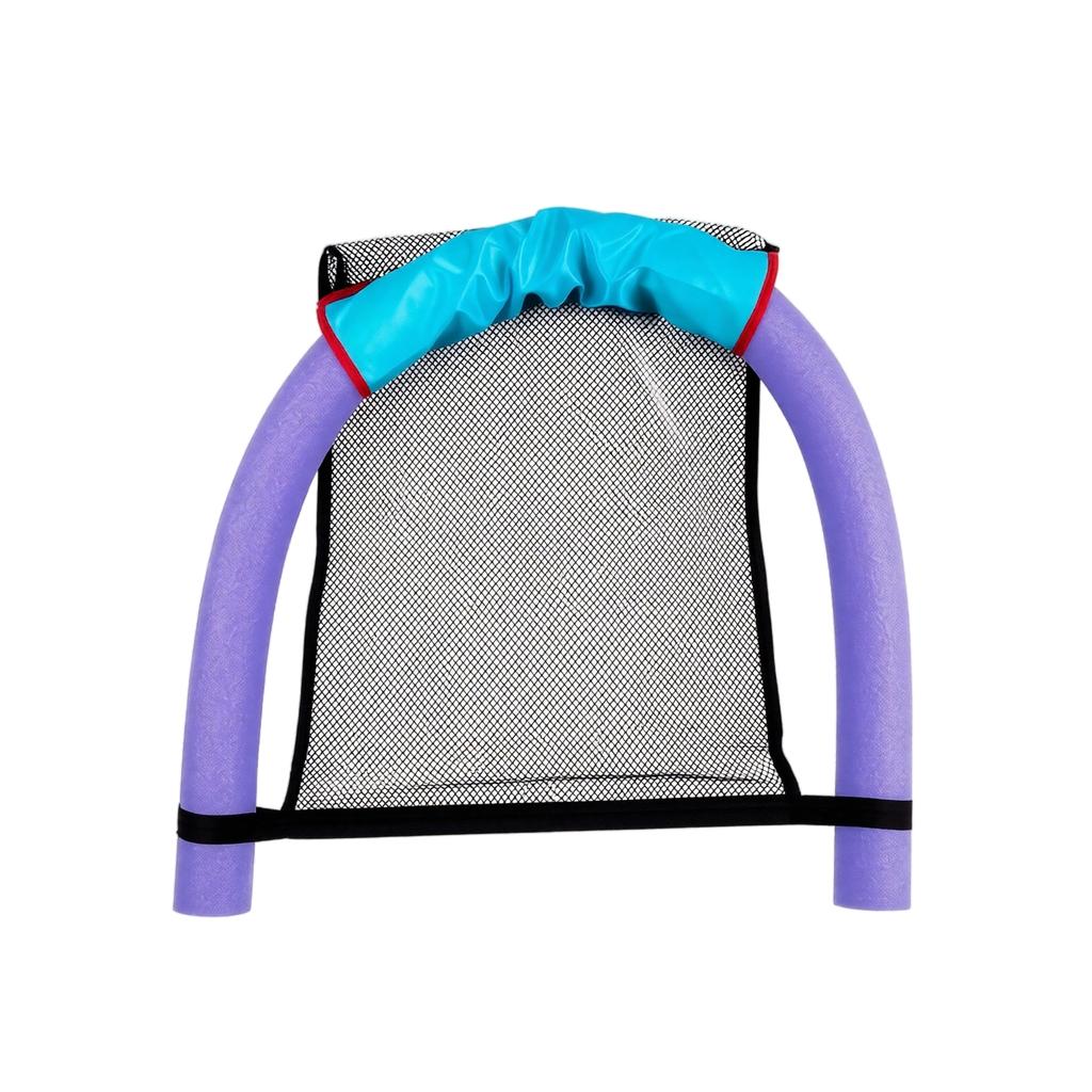 Cadeira de Lounge Flutuante Inflável Boia de Piscina com Assento em Rede Tubos de Espuma Duráveis Diâmetro 6,5 cm Comprimento 150 cm Acessório para Piscina