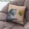 Cute Ginkgo Cat Print Square Pillow Covers Pattern Cushion Cover Suitable For Sofa Bedroom Car Pillow Cover