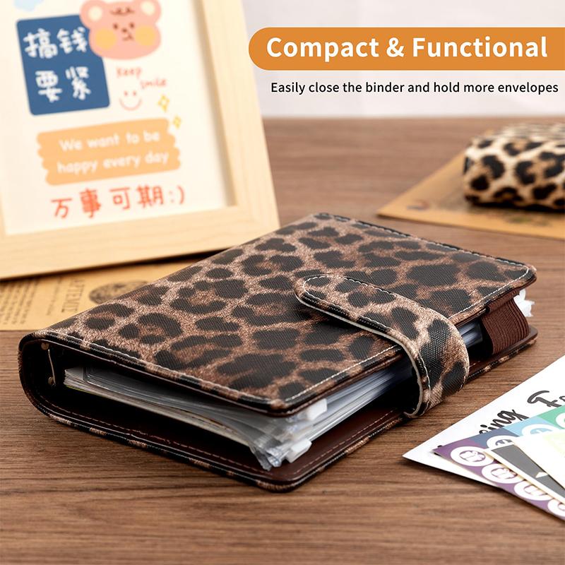 A6 Pu Leather Budget Binder Notebook Cash Envelopes System Set,With Binder Pockets For Money Budget Saving Bill Organizer