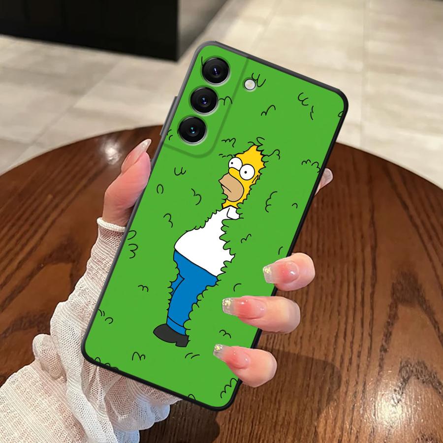 Black Soft Phone Cover Case for Samsung Galaxy A32 A25 A71 A41 A35 A26 A72 A24 A55 A36 A23 A53 A51 A73 A22 A52 Funny Homer
