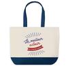 Tote Bag - PLANETEE - World's Best Actor - Blue Background - Cotton 40×45 Cm - Made In France