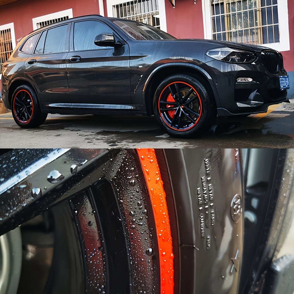 4 ks Univerzální ochranné lišty na ráfky kol, ABS ozdobné lišty na kola, Umístění na přední část, Gumové chrániče proti kolizi, Ochranné kroužky na pneumatiky