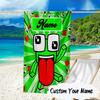 Custom Name Space Alien Un-speakable Microfiber Beach Towel Super Soft & Absorbent for Bath, Beach, Travel  Bath Time Accessory, Fan Gifts