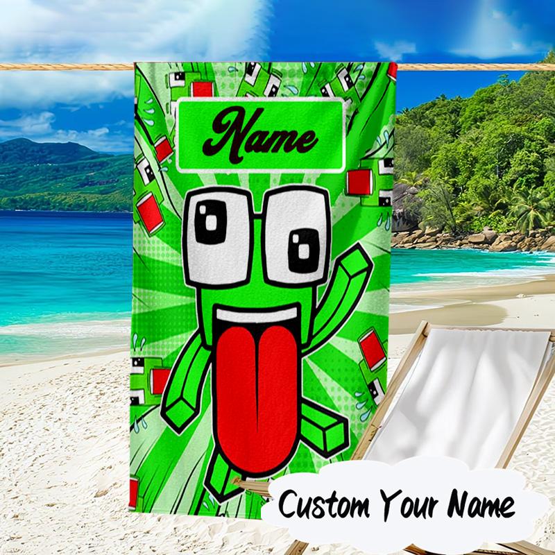 Custom Name Space Alien Un-speakable Microfiber Beach Towel Super Soft & Absorbent for Bath, Beach, Travel Bath Time Accessory, Fan Gifts