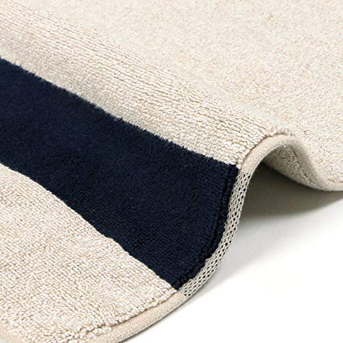 Imabari Handtuch, zertifiziert, saugfähig, schnelltrocknend, Badematte, Baumwolle, hergestellt in Japan, Iori Original „LINE“, 100 % (NEU Beige)