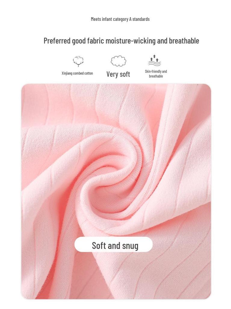 Long-Sleeved Cotton Lace-Up Baby Romper with Butterfly Design for Spring and Autumn