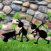 Outdoor Metal Garden Stakes Animals Set of 1, Rustic Iron Yard Silhouettes for Lawn, Christmas Decor, Ground Mount, No Power Needed, Creative Patio