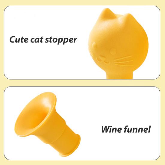 Cat Head Bottle Stopper Silicone Sealing Cap Red Wine Bottle Sealer Stopper Unique Party Wine Accessory