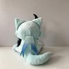 Genshin Impact Il Dottore Katzen-Plüschpuppe Niedliches blaues Katzen-Stofftier Maske Doktor Fatui Harbingers Spiel Fan-Made Sammlerstück Geschenk für Genshin-Fans