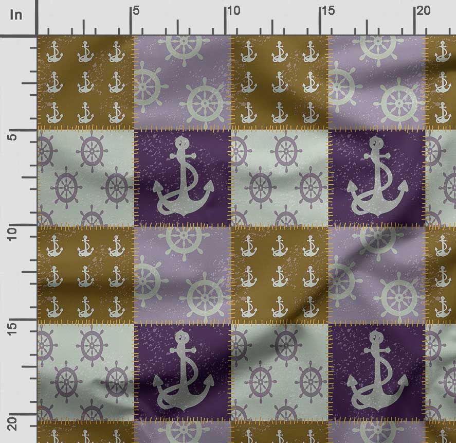 Soimoi Sea Shell Print,  Cotton Cambric, Quilting Fabric Sold by The Yard 42 Inch Wide, Medium Weight Cotton Fabric, Sewing  Supplies,Blue &