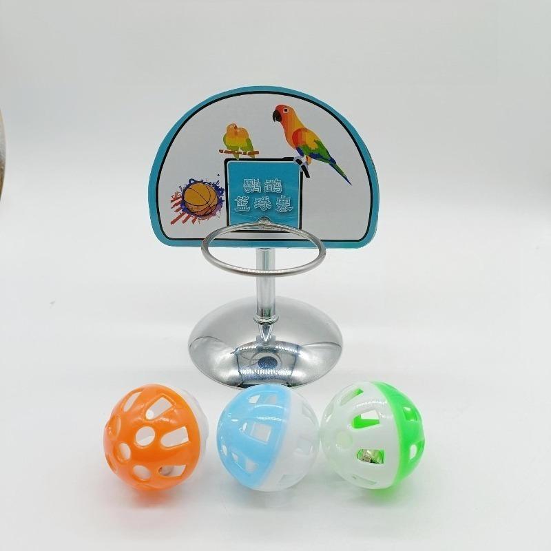 Parrot Basketball Hoop Interactive Intelligence Toy Skill Training Prop Metal Basketball Stand for Cockatiel Monk Peony Parrot
