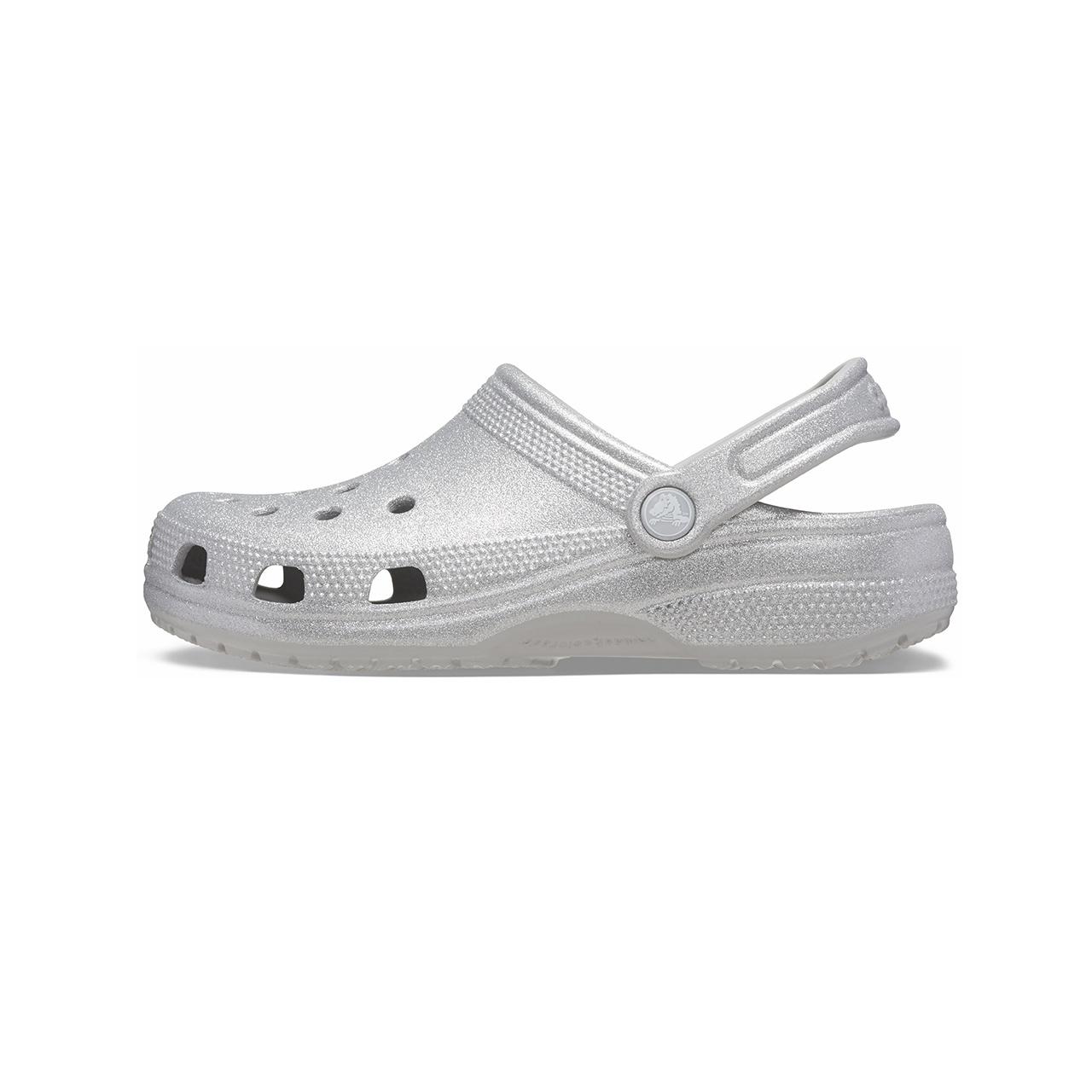 Crocs Classic Glitter Clogs Silver Men s 205942-0IC EU 34-35