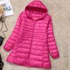 Plus Size White Duck Down Jacket Light-weight Down Jacket Women Inner Cloth Coat Ladies Long Winter Hat Hooded Femal