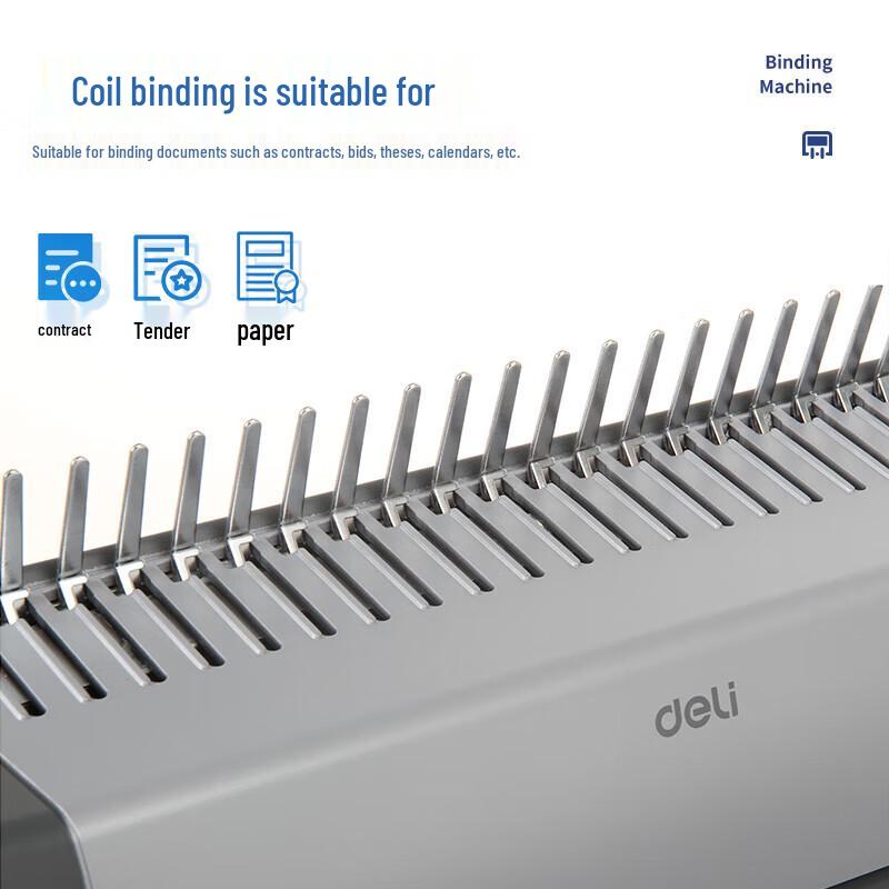 Deli Manual 21-Hole Comb/Coil Binding Machine CN plug (adapter included)