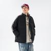 Cotton Clothing Men and Women Paragraph Winter Stand-up Collar Loose Cotton Jacket Thickened Couple Models Striped Bread Clothing Cotton Jacket