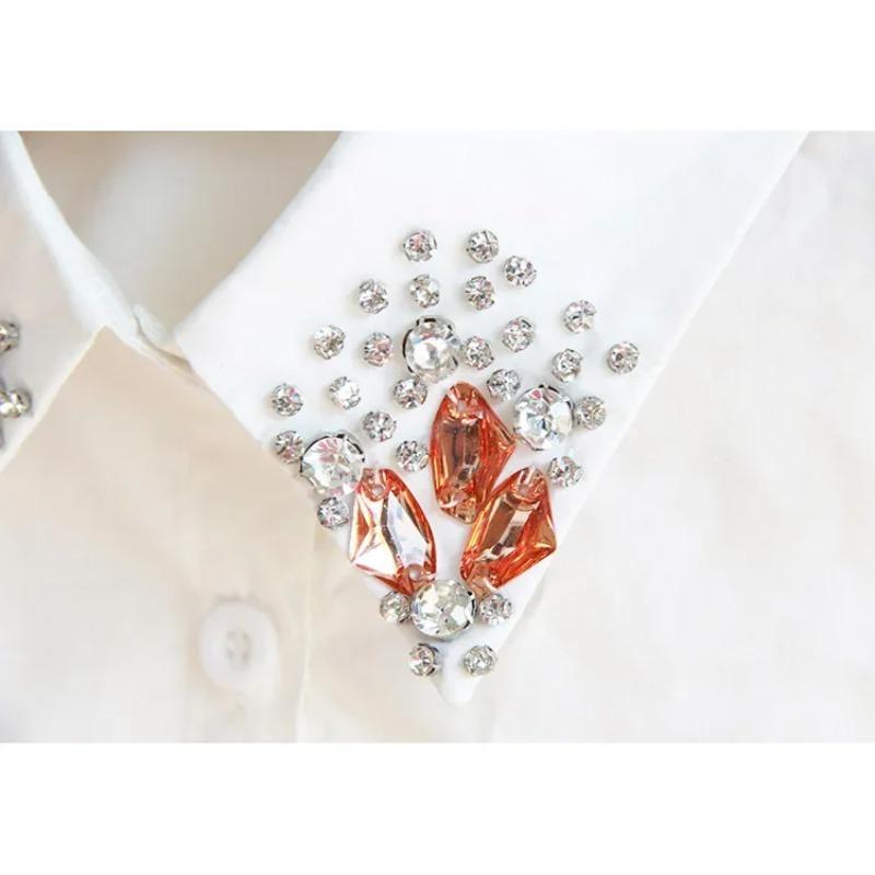 Fashion White Cotton Shirt Fake Collar Women False Collar Removable Clothes Detachable Collar Lapel Blouse Top Neckwear