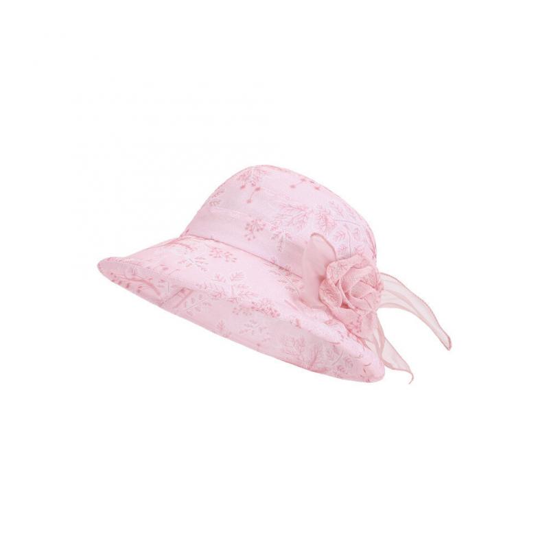(Pink)Damen Sommer Sonnenhut mit großer Krempe atmungsaktiv Polyester Stoff für Sonnencreme