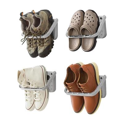 Wall Wall-Mounted Design Foldable Shoe Rack, Slippers Drain Storage Rack, Shoe Hanging Holder, Restroom And Bedroom Organizer