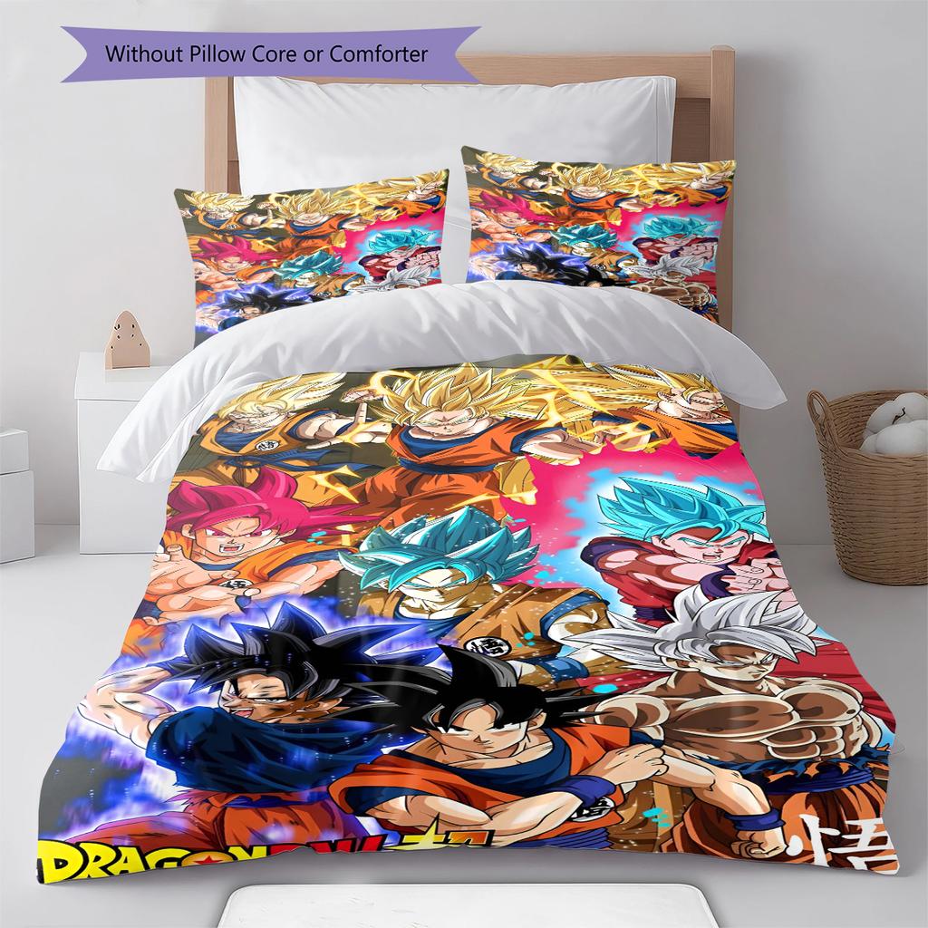 Set cu cuvertură și fețe de pernă cu model de desene animate Decorare casă Cadou de ziua de naștere (1 * husă de pilotă + 2 * fețe de pernă, fără miez)