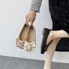 Flat Bottom Metal Buckle Bow Single Shoes Women's New Fashion Versatile Soft Sole Comfortable Doudou Shoes Casual Single Shoes