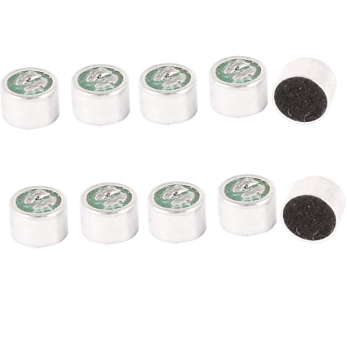 uxcell 78dB Elektret-Mikrofon-Tonabnehmer, 10mm x 7mm Zylindrisches Elektret-Kondensatormikrofon mit Lötanschlüssen für Leiterplatte, 10 Stück
