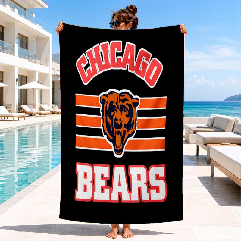 Chicago Bears  Beach Towel, Quick-drying, Easy to Care for, Suitable for Both Fitness and Beach Vacations,Sports Essential