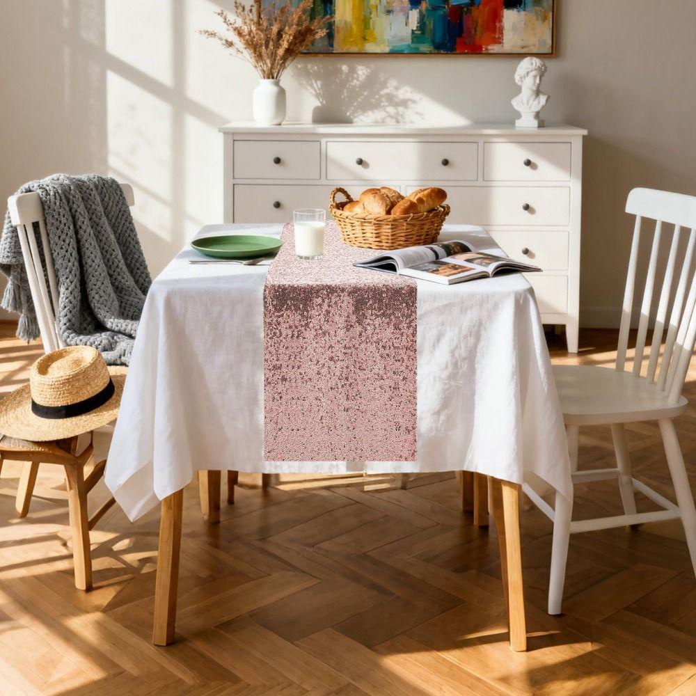 Fashion Sparkling Sequin Table Runners 30*180cm Glitter Finish Glitter Table Runner Table Decor Birthday Party