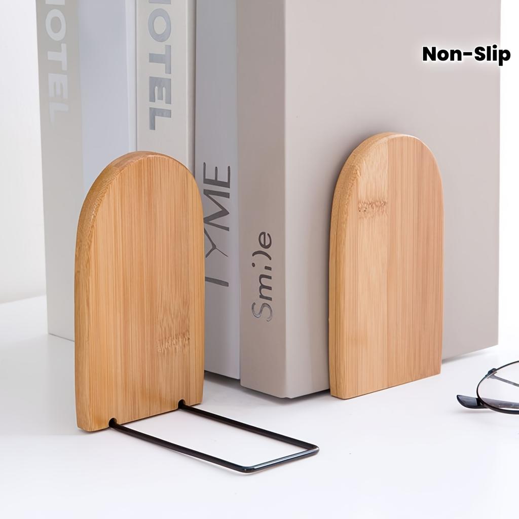 1/2pcs Bamboo Bookstand Office Desk Storage Bookshelf Student Desk Practical Bookboard Storage Rack Clip Book Stand Wholesale