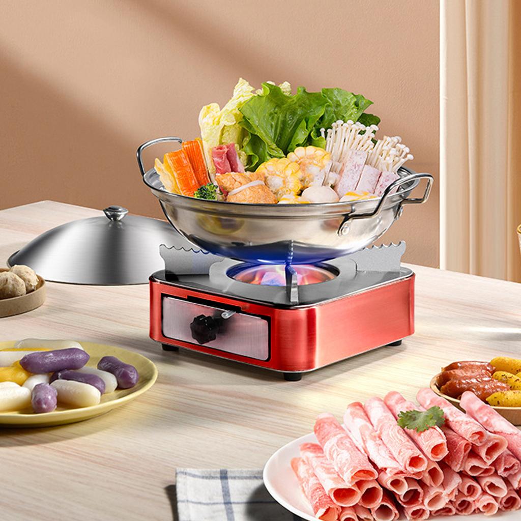 Portable Camping Stove Stainless Steel Camping Stove with Adjustable Firepower Drawer For Outdoor Barbecue Camping Equipment