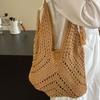 Geantă de umăr pentru femei, geantă de vară tricotată din bumbac, geantă de plajă, geantă de mare capacitate pentru navetiști, geantă de mână, geantă de mână pentru plajă și vacanță