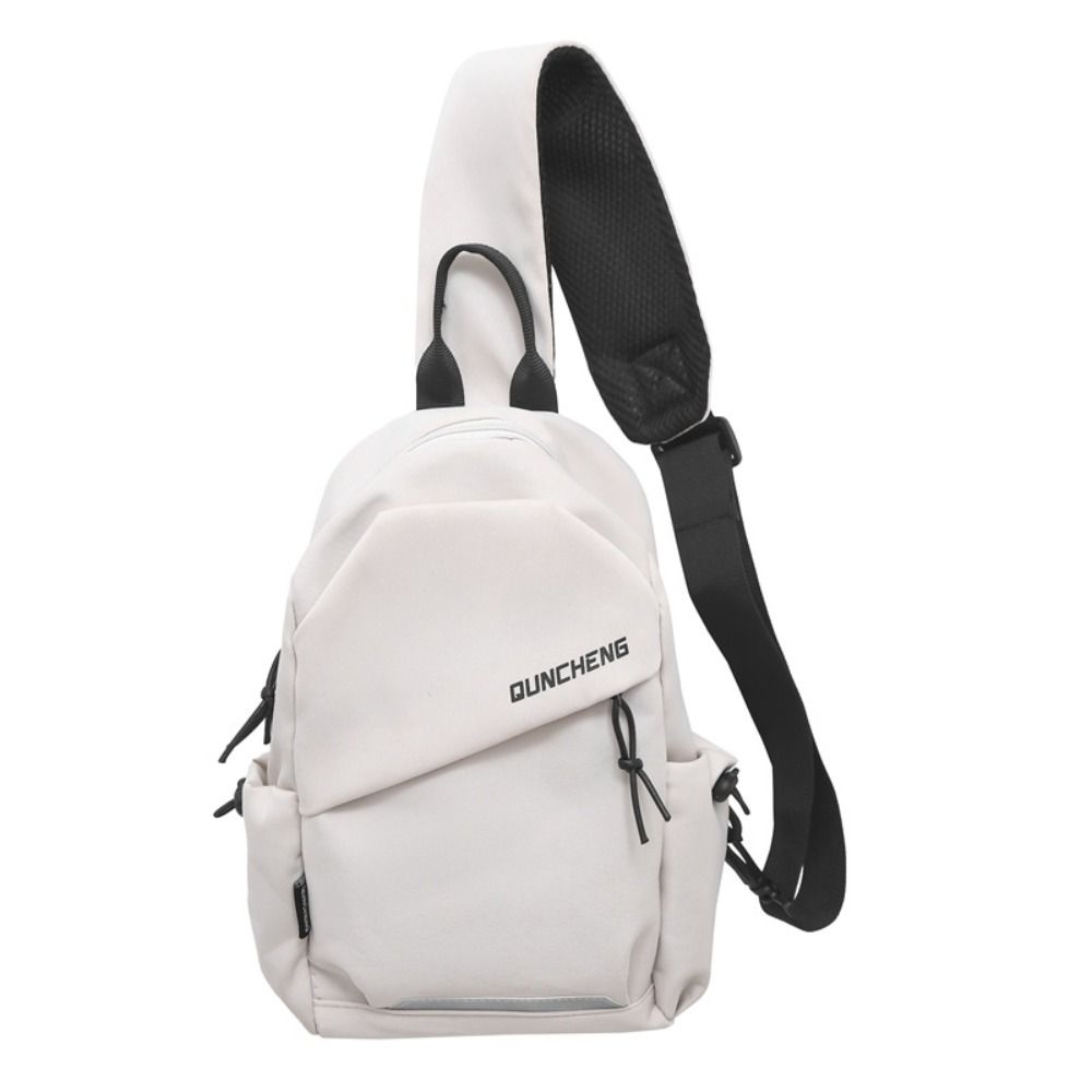 Multifunctional Shoulder Crossbody Bag Solid Color Sports Knapsack Casual Nylon Chest Bag  Male