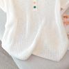 Women's Single-Breasted Knit Short-Sleeve Top