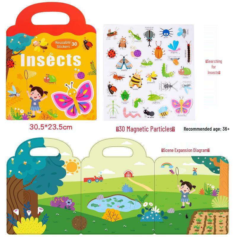 Magnetic DIY Children s Sticker Book: Early Education, Reusable & Removable for Quiet Play