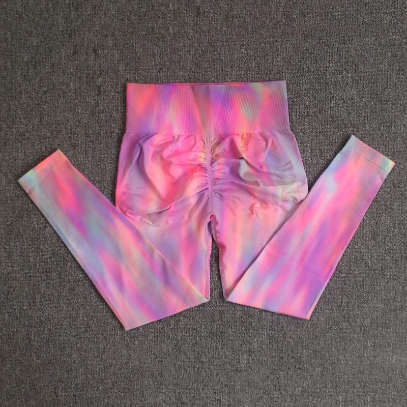 New Aurora Double Hip Lift Tie-dye Yoga Pants Running Fitness Pants Training Leggings Yoga Clothes Sweatpants