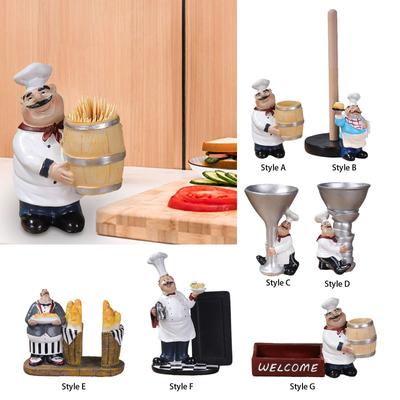 Chef Decor Statue, Chef Figurine, Cute Novelty Cooking Chef Ornament, Chef Sculpture for Tabletop Shop Decor Tabletop