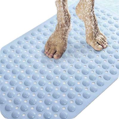 TAGPR Bathroom Mat Anti Skid Rectangle Blue (70 X 35) Silicone