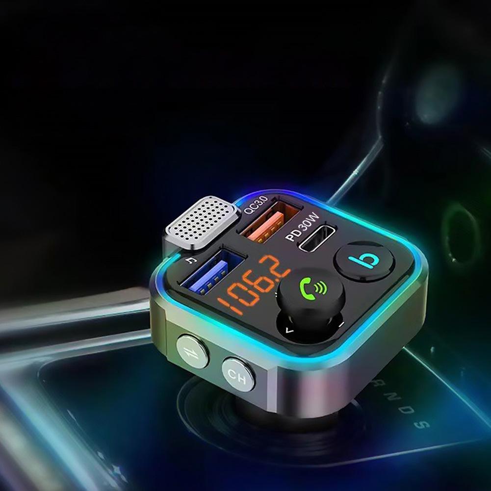 

Bluetooth-Compatible 5.0 MP3 Audio Player Hands Free Calling MP3 Player Receiver Type-C PD 30W QC3.0 Fast Charger for Car United States