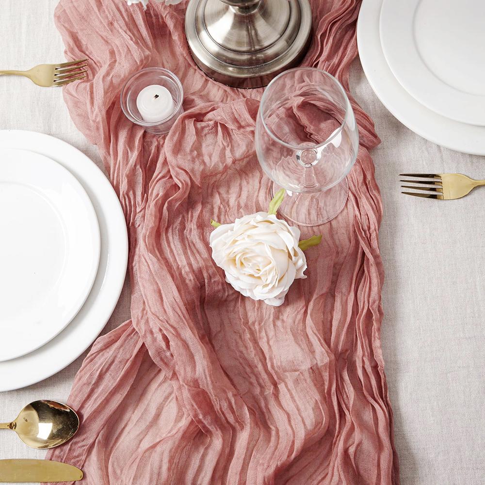 Semi-Sheer Gauze Table Runner, Cheesecloth, Wedding Table Path, Tulle Layout, Event Designing Kitchen Dining Decor
