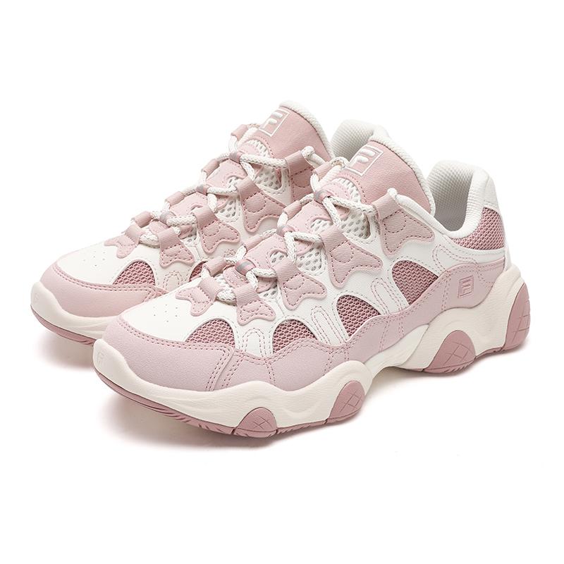 New FILA Cushioning, Abrasion Resistant, Breathable, Lightweight Low Top Casual Shoes Women's White Pink F12W532150FGR