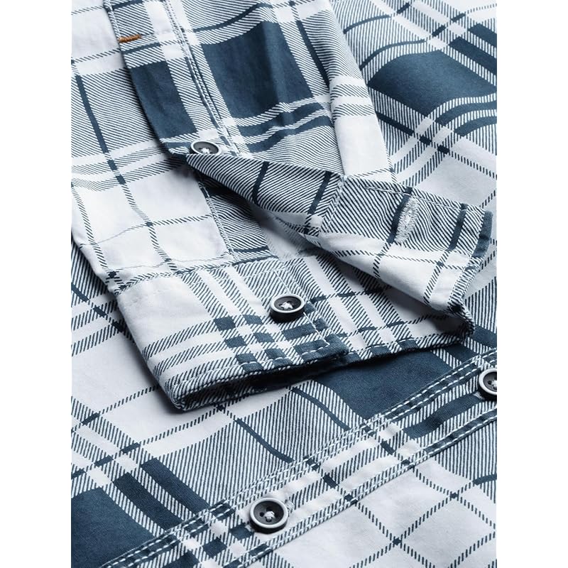 The Indian Garage Co Men s Checkered Slim Fit Shirt (0121-SH69-05_White S) S белый