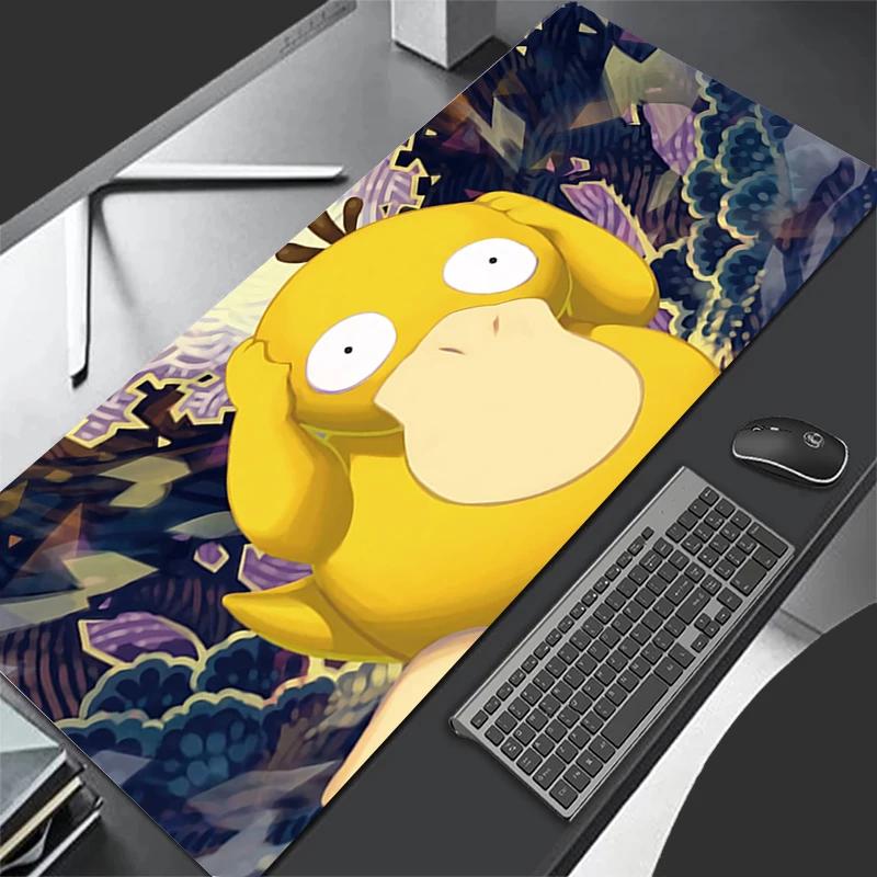 Larger Speed PC Computer Keyboard Pad Pu Leather Mouse Pad Anime Pokemon Psyduck Desk Mat Gaming Accessories Pikachu Mousepad