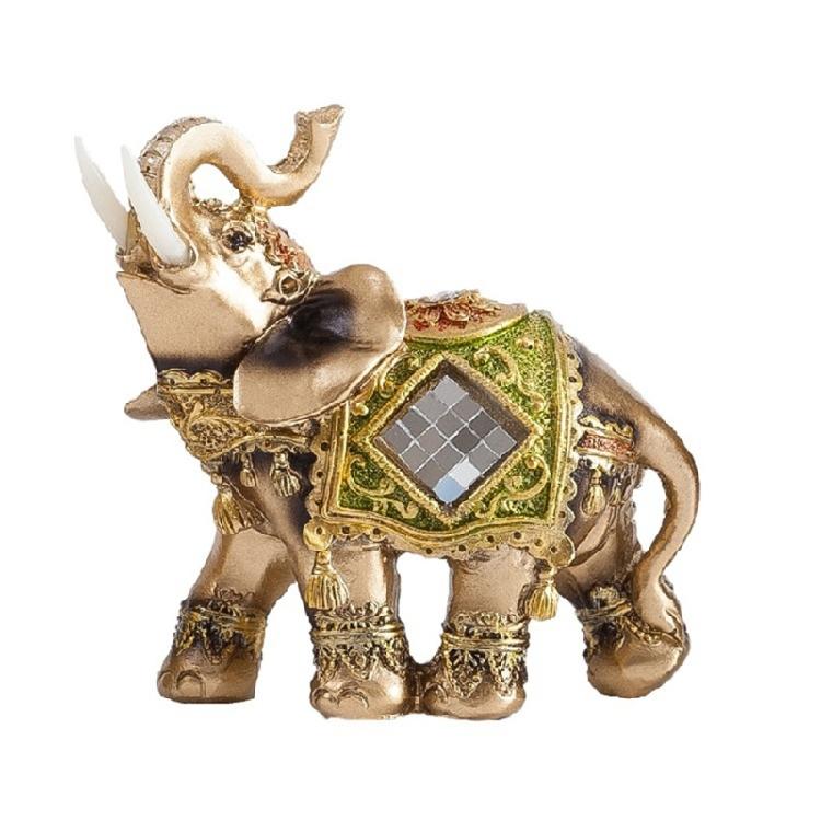 Thai Ceremonial Elephant Statue Figurine Bring Good Luck Wealth Feng Shui Resin Sculpture Home Office Desk Decoration
