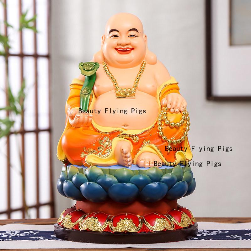 Harz Maitreya Buddha Statue Chinesischer Stil Buddha Statue Ornament Haushalt Verehrte Statue Heimdekoration Wohnzimmer Dekoration