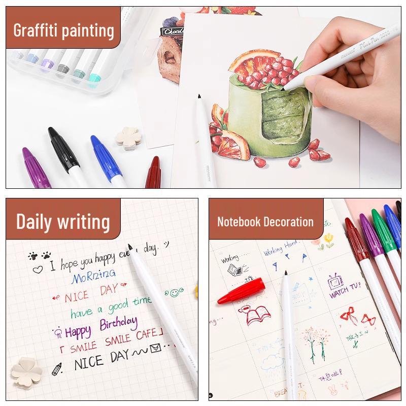 Monami Korean Fiber Watercolor Highlight Pen - Water-based Colored Journal Marker and Outliner Pen