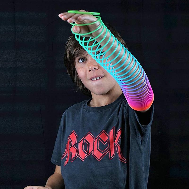 Color Rainbow Circle Funny Magic Toys Early Development Educational Folding Plastic Spring Coil Children'S Creative Magical Toys