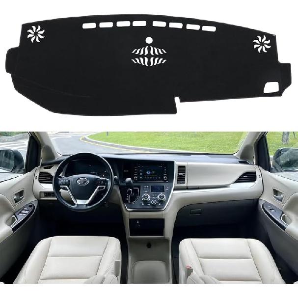 Dash Cover Mat  Fit For Toyota Sienna 2011-2014, Dashboard Cover Pad Carpet Protector (Black)