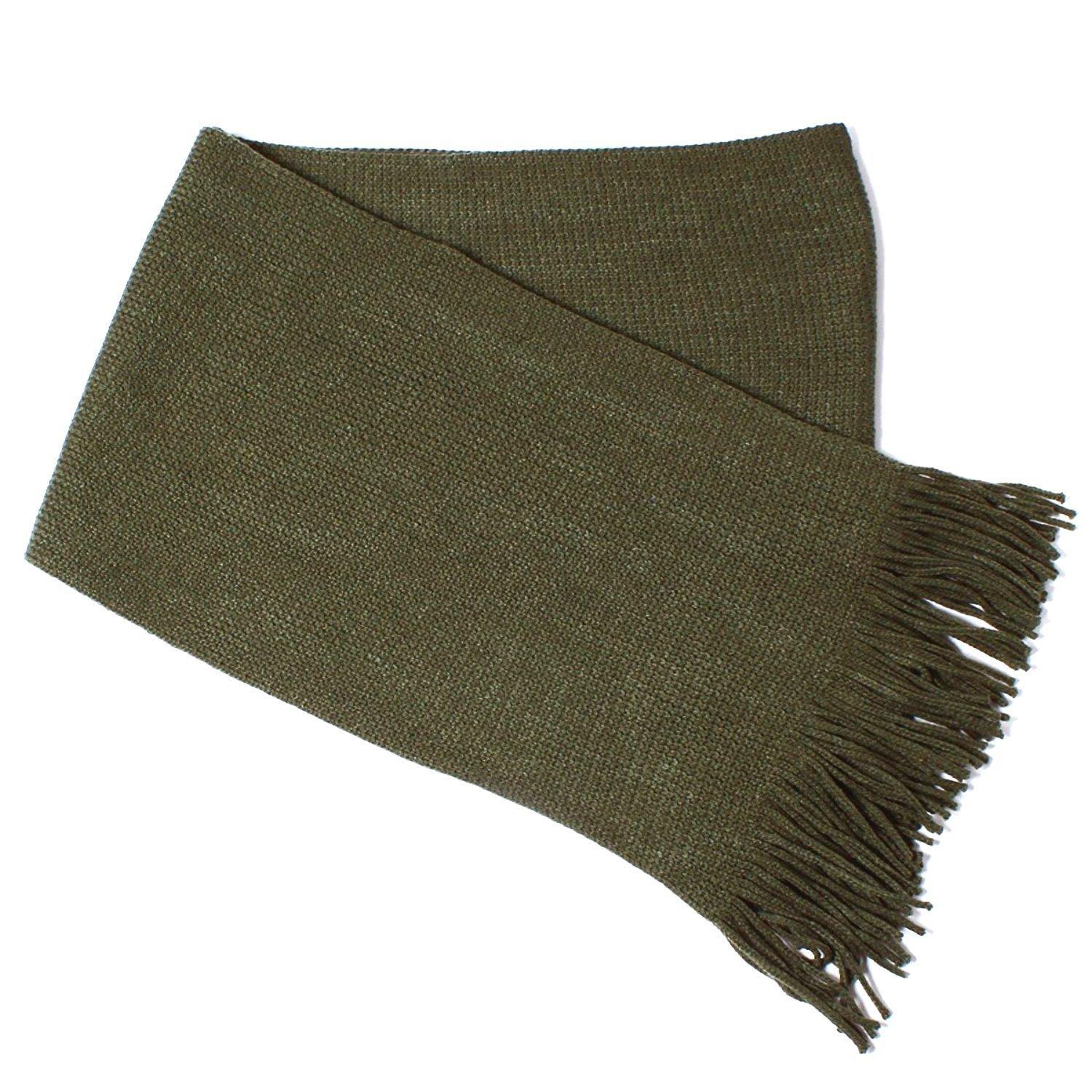 

BASIQUENTI Однотонный шарф Russel цвета хаки, Унисекс,