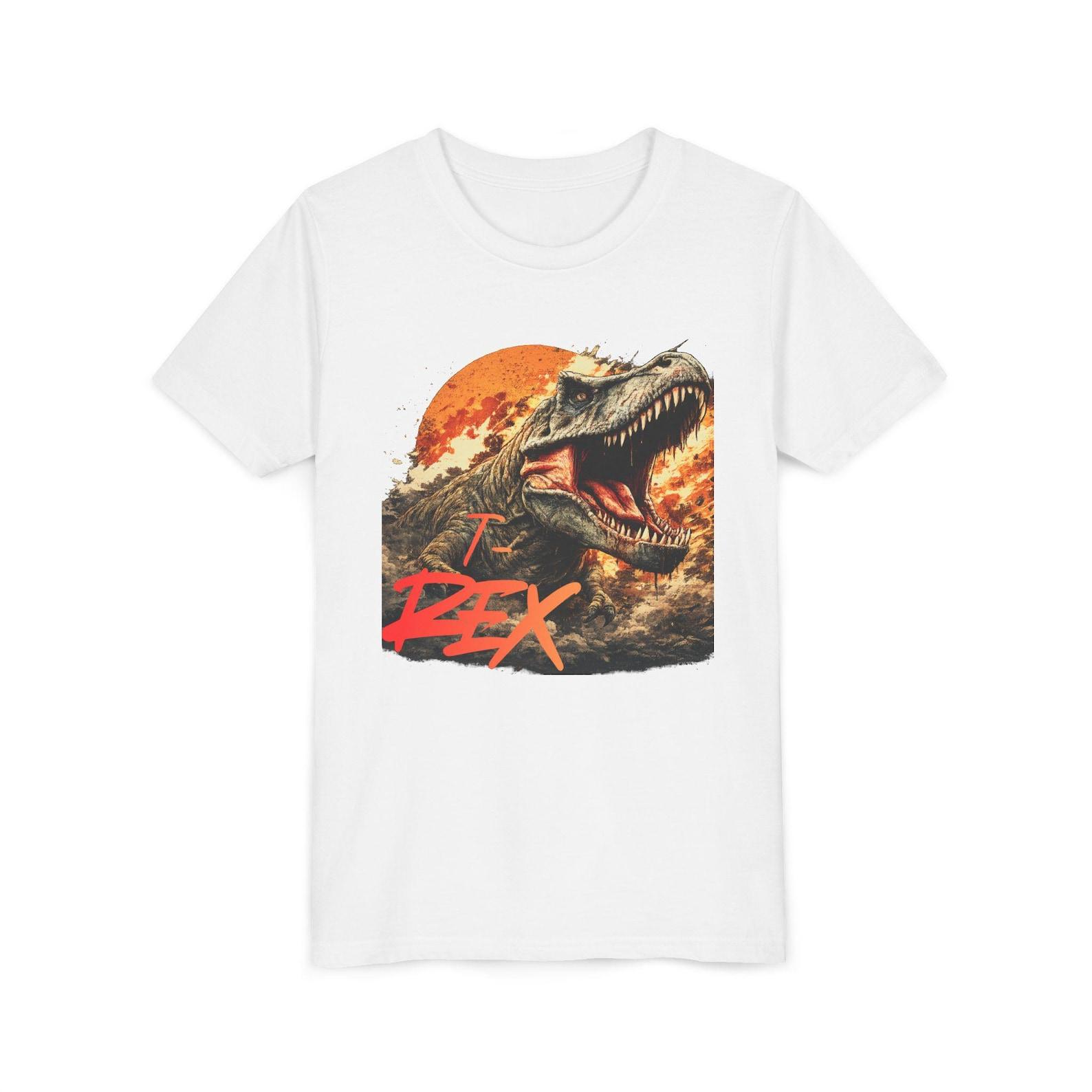 Tyrannosaurus Rex Roaring Youth Tee - T-Rex Dinosaur Illustration XL