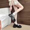 French bow thick sole height increase Mary Jane shoes women's 2025 new summer wear with skirt retro single shoes